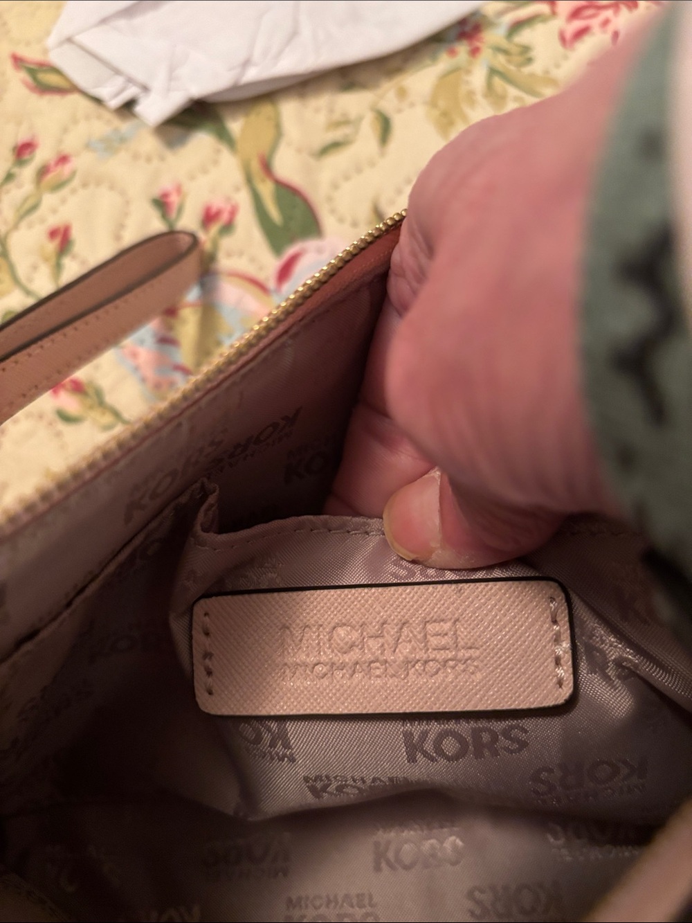 Michael Kors Blush Pink Studded Wristlet Clutch - Picture 8 of 9